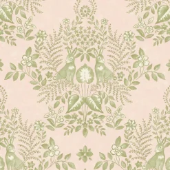 Erin & Ben Co. Cottontail Toile Peel & Stick Wallpaper - Pink & Chartreuse