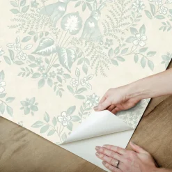 Erin & Ben Co. Cottontail Toile Peel & Stick Wallpaper - Vintage Duck Egg