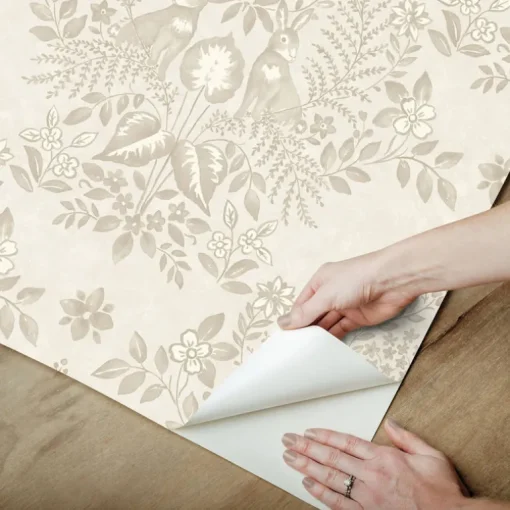 Erin & Ben Co. Cottontail Toile Peel & Stick Wallpaper - Wicker
