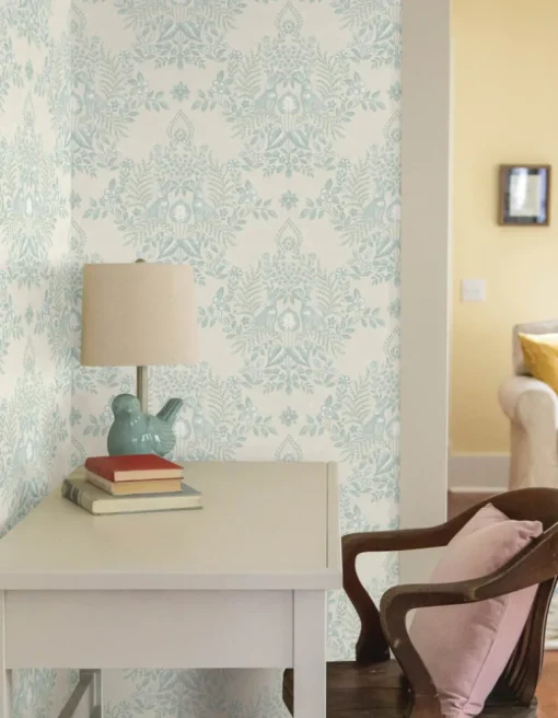 Erin & Ben Co. Cottontail Toile Peel & Stick Wallpaper - Vintage Duck Egg