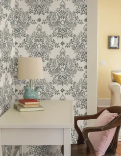 Erin & Ben Co. Cottontail Toile Peel & Stick Wallpaper - Linen & Charcoal