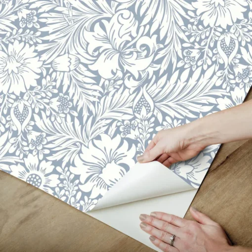 Erin & Ben Co. Modern Acanthus Peel & Stick Wallpaper - Wedgewood Blue