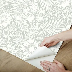 Erin & Ben Co. Modern Acanthus Peel & Stick Wallpaper - Vintage Duck Egg