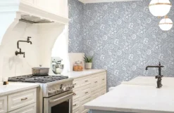 Erin & Ben Co. Modern Acanthus Peel & Stick Wallpaper - Wedgewood Blue