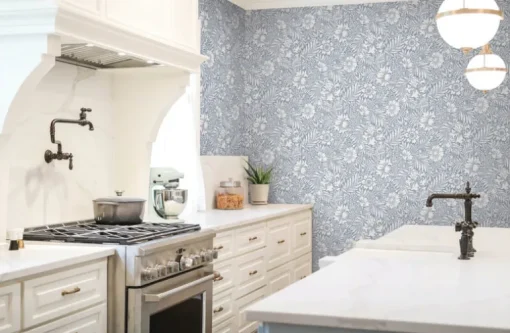 Erin & Ben Co. Modern Acanthus Peel & Stick Wallpaper - Wedgewood Blue