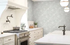 Erin & Ben Co. Modern Acanthus Peel & Stick Wallpaper - Vintage Duck Egg