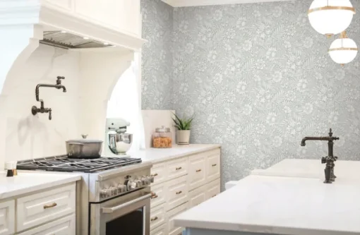 Erin & Ben Co. Modern Acanthus Peel & Stick Wallpaper - Vintage Duck Egg