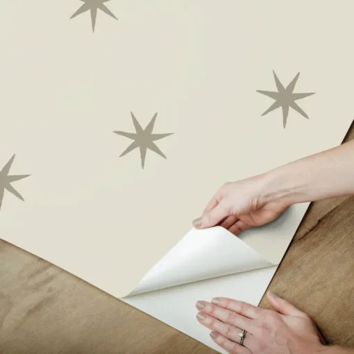 Erin & Ben Co. Star Splendor Peel & Stick Wallpaper - Wicker & Metallic Glint