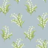 Erin Gates Farmington Lily of the Valley Wallpaper - Blue Heather