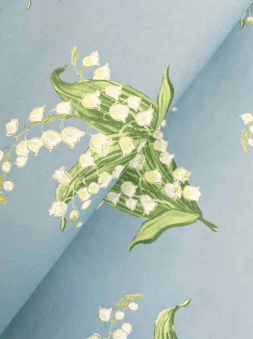 Erin Gates Farmington Lily of the Valley Wallpaper - Blue Heather