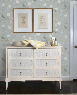 Erin Gates Wellesley Chinoiserie Wallpaper - Blue Heather