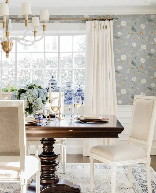 Erin Gates Wellesley Chinoiserie Wallpaper - Blue Heather