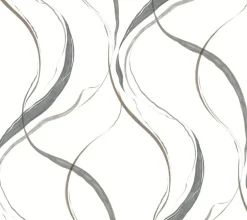 Formations Ink Flow Wallpaper - Black & Cocoa