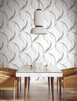 Formations Ink Flow Wallpaper - Black & Cocoa