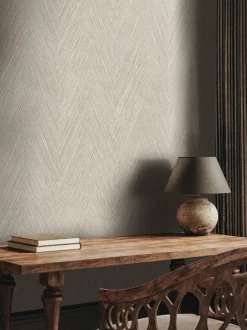 Formations Thatched Chevron Wallpaper - Linen