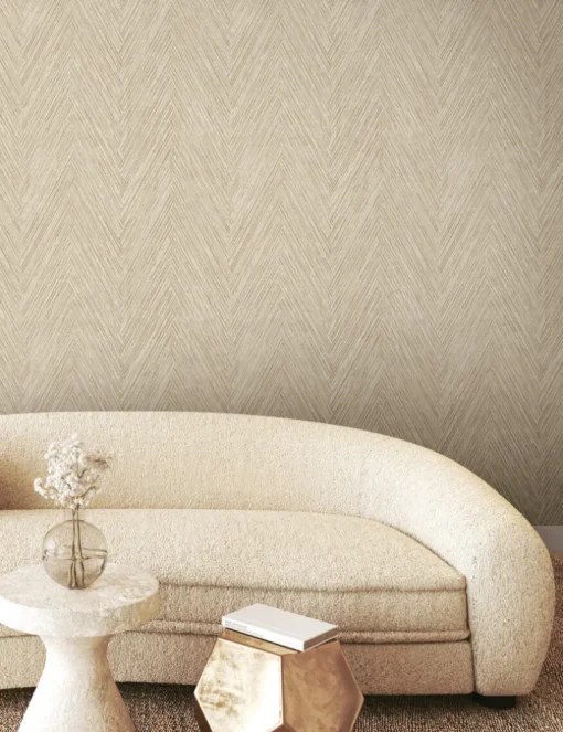 Formations Thatched Chevron Wallpaper - Terracotta