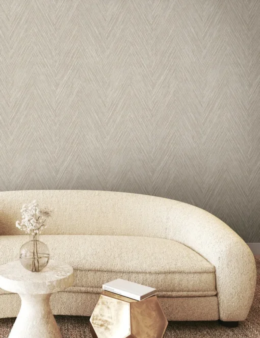 Formations Thatched Chevron Wallpaper - Linen