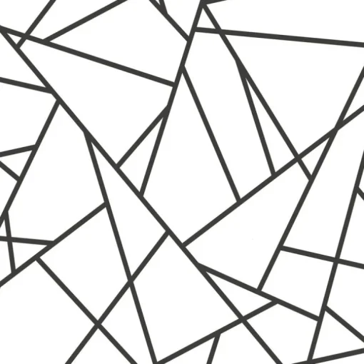 Fracture Geometric Peel & Stick Wallpaper - Black & White