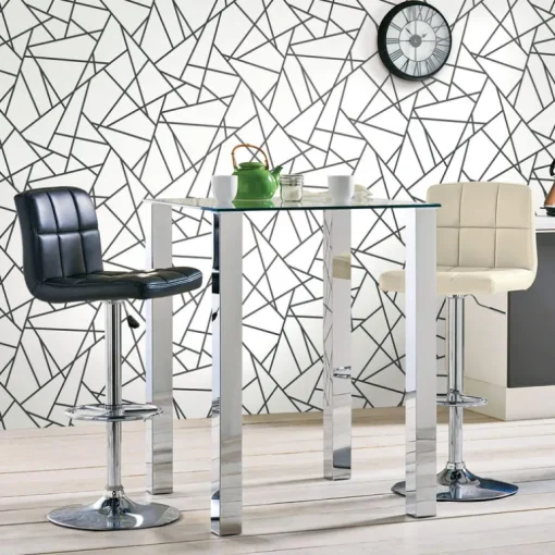 Fracture Geometric Peel & Stick Wallpaper - Black & White