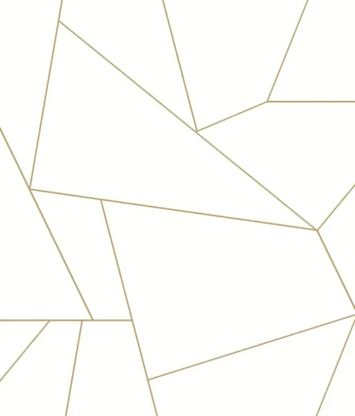 Fractured Prism Peel & Stick Wallpaper - Gold & White