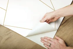 Fractured Prism Peel & Stick Wallpaper - Gold & White