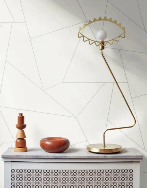 Fractured Prism Peel & Stick Wallpaper - White & Gray