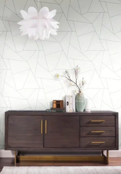 Fractured Prism Peel & Stick Wallpaper - White & Gray