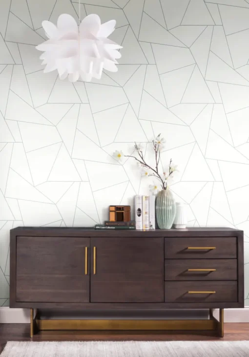 Fractured Prism Peel & Stick Wallpaper - White & Gray