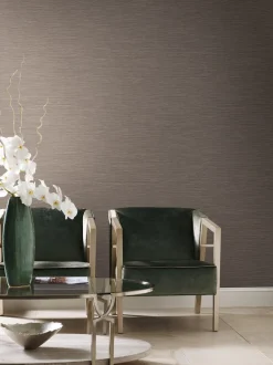 Grasscloth Resource Library Ramie Weave Wallpaper - Warm Gray