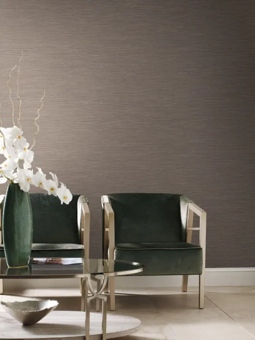 Grasscloth Resource Library Ramie Weave Wallpaper - Warm Gray