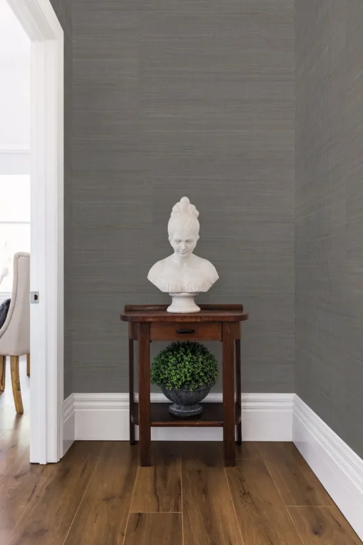 Grasscloth Resource Library Abaca Weave Wallpaper - Black