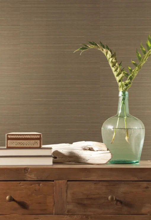 Grasscloth Resource Library Abaca Weave Wallpaper - Brown
