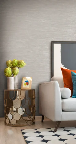 Grasscloth Resource Library Ramie Weave Wallpaper - Warm Gray