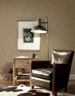 Grasscloth Resource Library Woven Crosshatch Wallpaper - Brown & Black