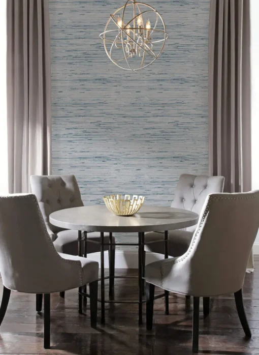 Grasscloth Resource Library Lustrous Grasscloth Wallpaper - Blue Gray