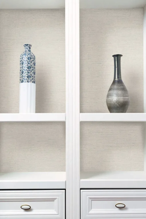 Grasscloth Resource Library Essence Wallpaper - Off White