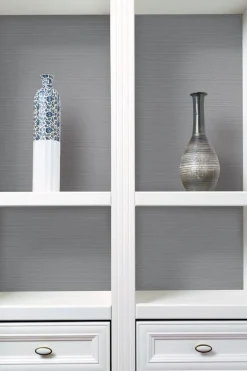 Grasscloth Resource Library Shining Sisal Wallpaper - Silver