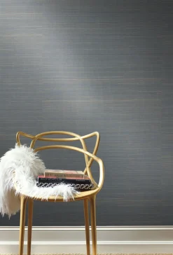 Grasscloth Resource Library Abaca Weave Wallpaper - Blue
