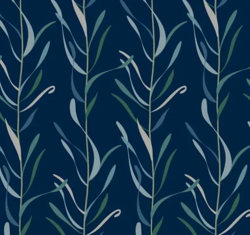 Greenhouse Chloe Vine Wallpaper - Indigo