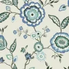 Greenhouse Dahlia Blooms Wallpaper - Dove & Cornflower