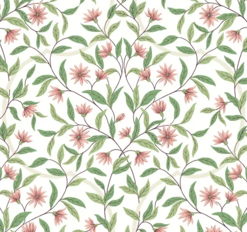Greenhouse Jasmine Wallpaper - Coral