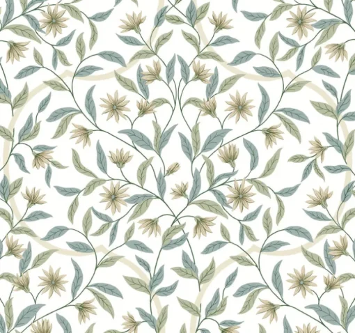Greenhouse Jasmine Wallpaper - Eucalyptus