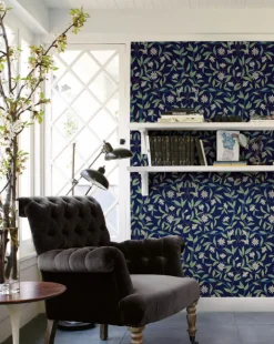 Greenhouse Jasmine Wallpaper - Indigo