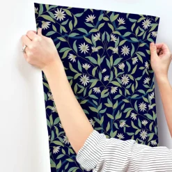 Greenhouse Jasmine Wallpaper - Indigo