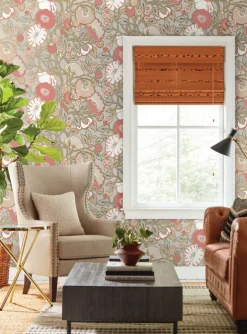 Greenhouse Vincent Poppies Wallpaper - Dove