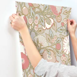 Greenhouse Vincent Poppies Wallpaper - Dove