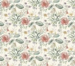 Handpainted Traditionals Midsummer Floral Wallpaper - Coral