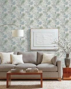 Handpainted Traditionals Handpainted Songbird Wallpaper - Turquoise