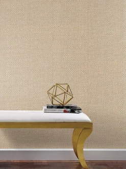 Handpainted Traditionals Cottage Basket Wallpaper - Gold