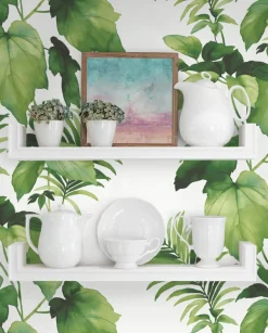 Harry & Grace Leaf Stripe Peel & Stick Wallpaper - Summer Fern
